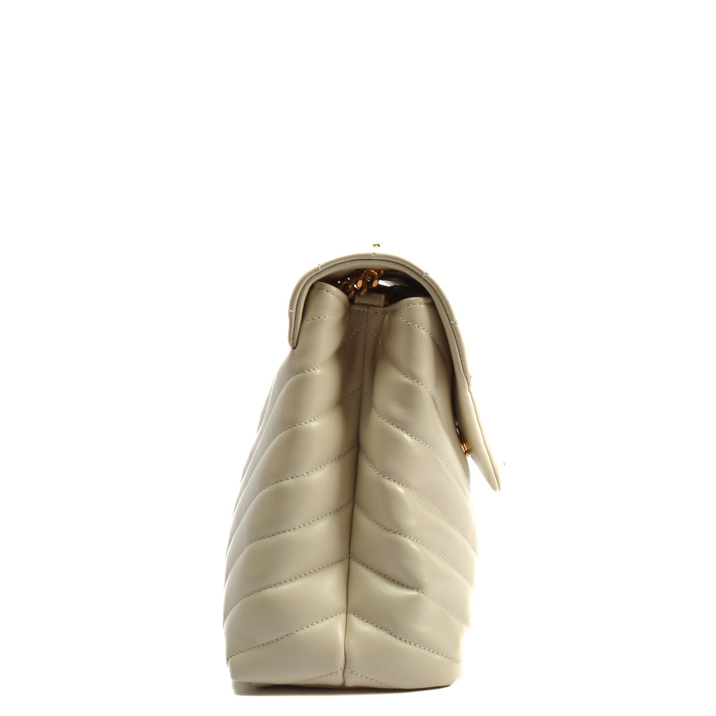 SAINT LAURENT Lou Lou Medium Flap Off White
