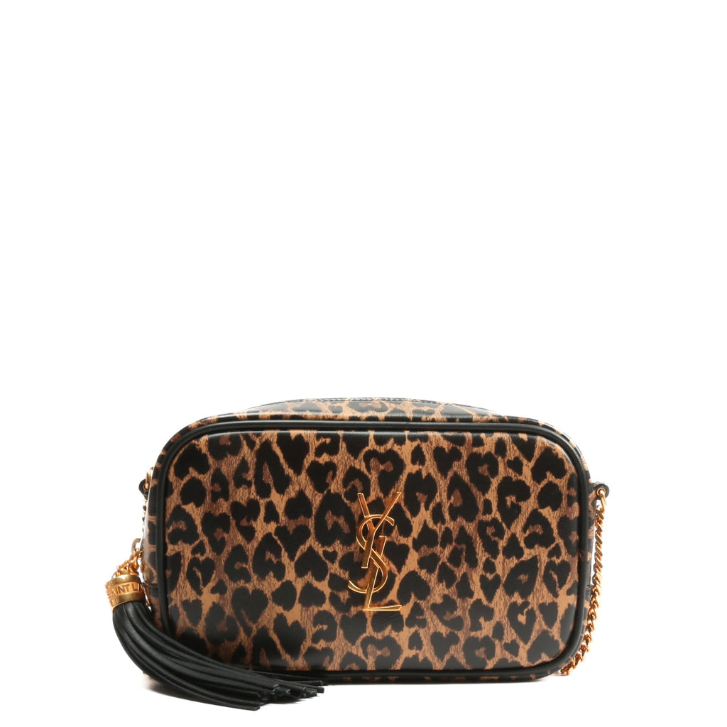 SAINT LAURENT Mini Leopard Lou Camera Bag