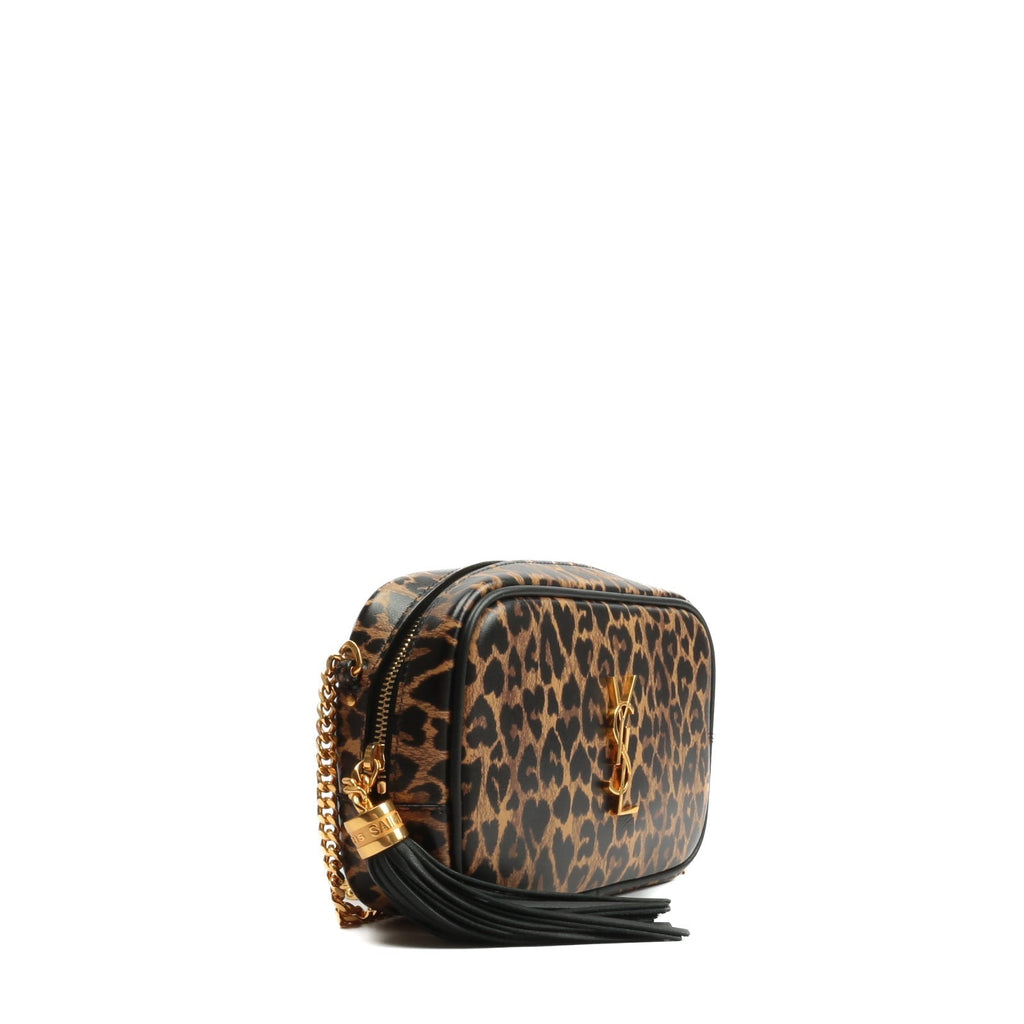 SAINT LAURENT Mini Leopard Lou Camera Bag