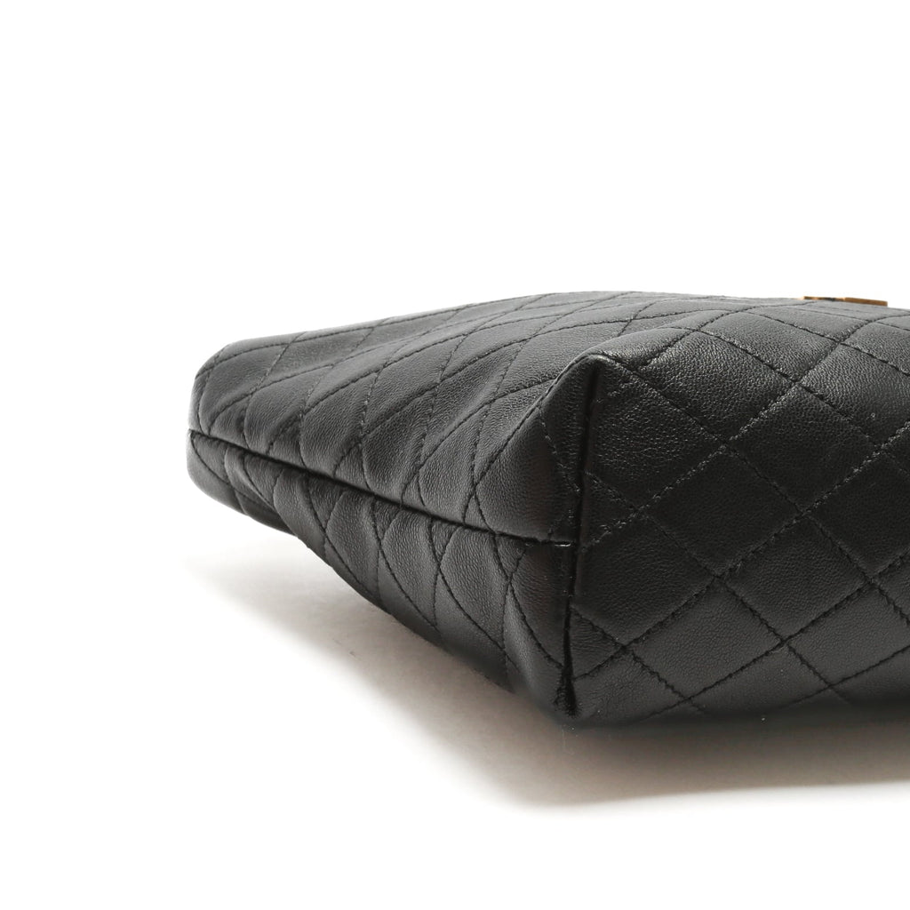 SAINT LAURENT Gaby Quilted Leather Black Pouch