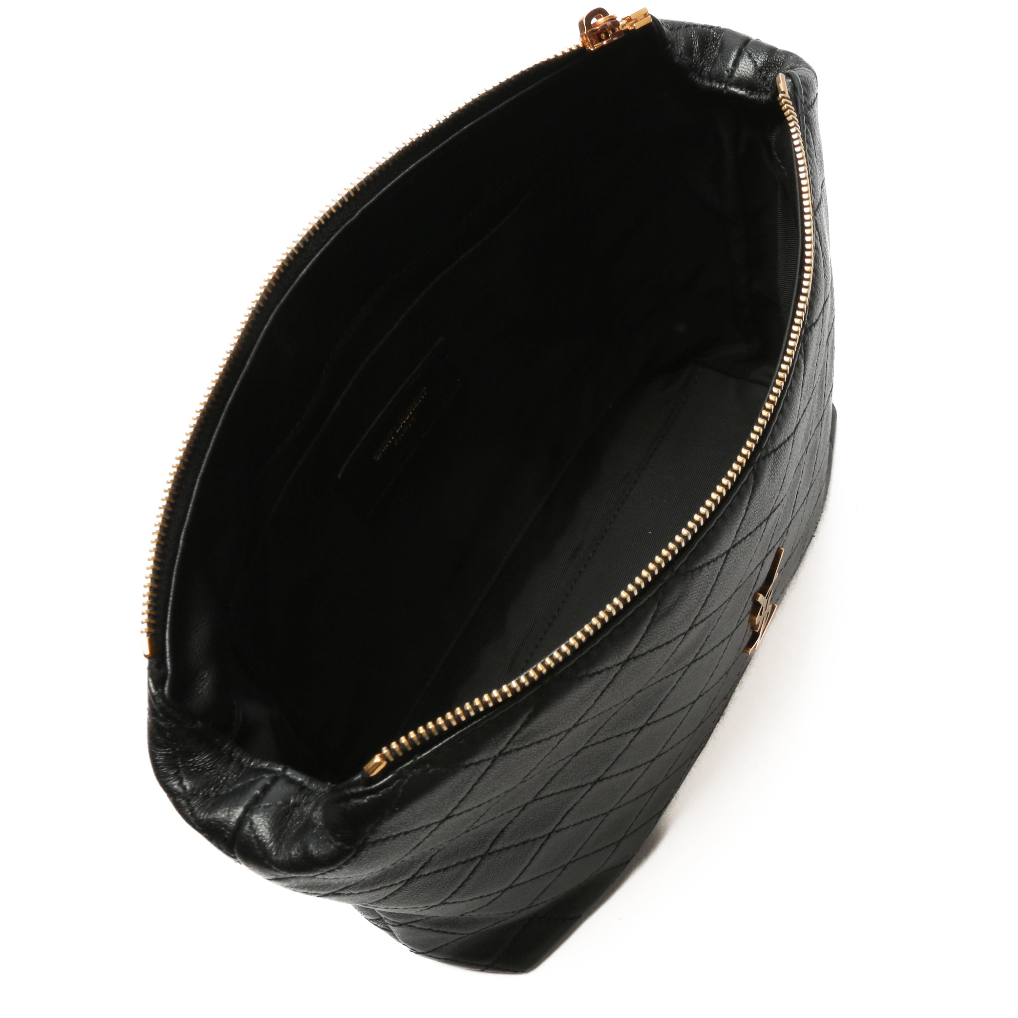 SAINT LAURENT Gaby Quilted Leather Black Pouch