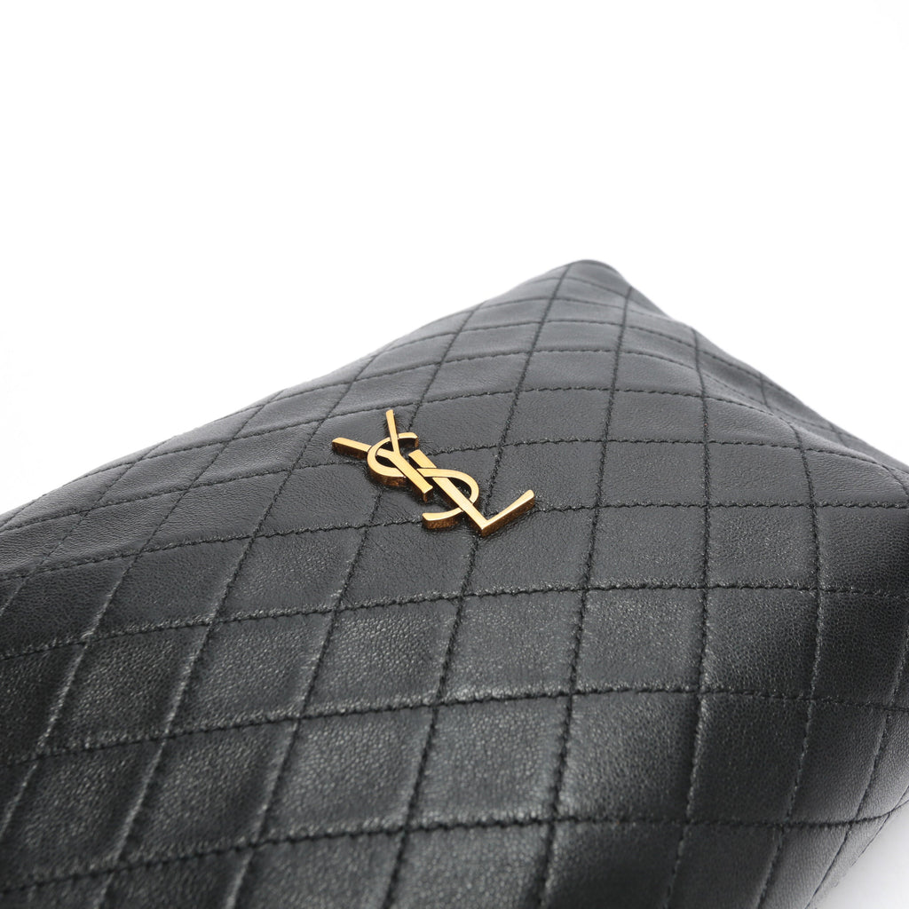 SAINT LAURENT Gaby Quilted Leather Black Pouch