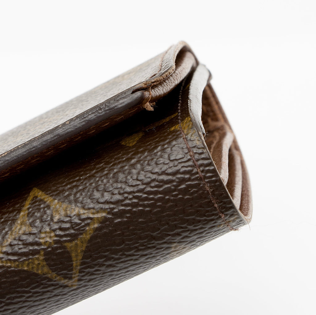 Louis Vuitton Monogram Canvas Porte Monnaie Tresor Wallet (SHF-mxeVW3)