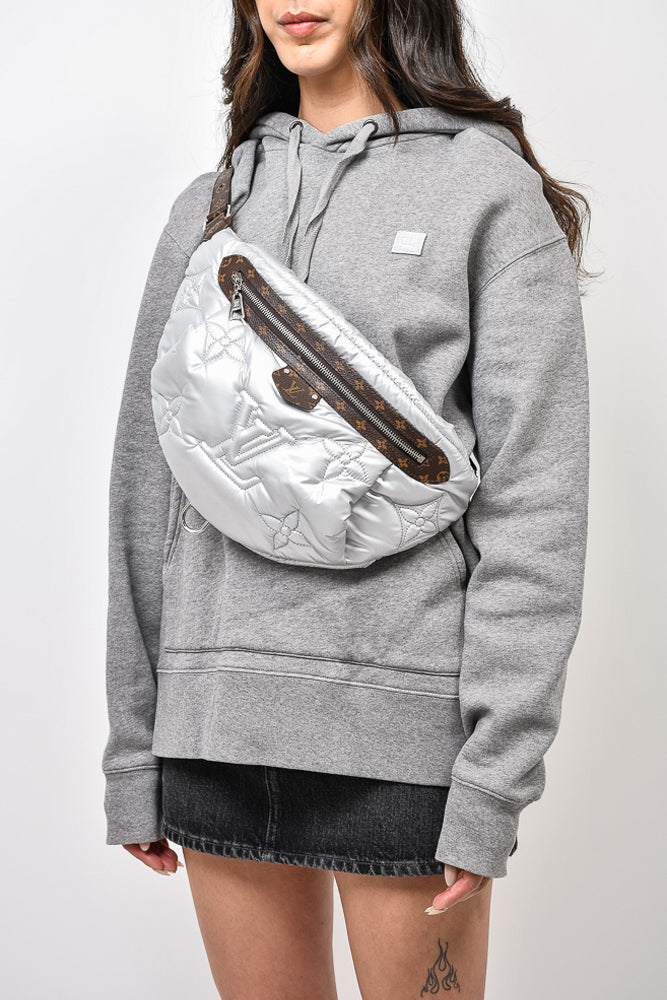 Louis Vuitton Silver Perforated "Pillow" Maxi Bumbag