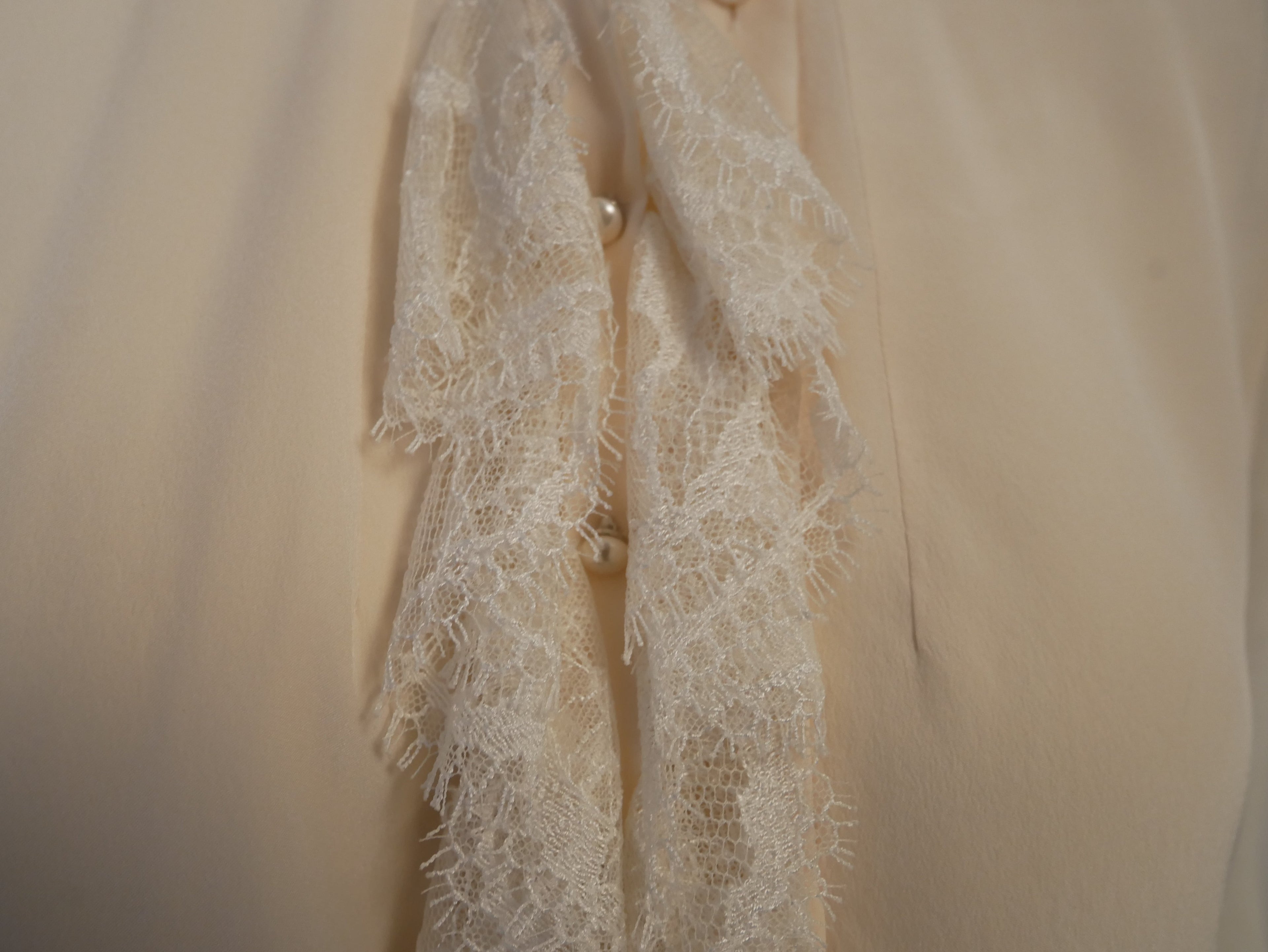 Chanel silk top with lace - S - 2000s