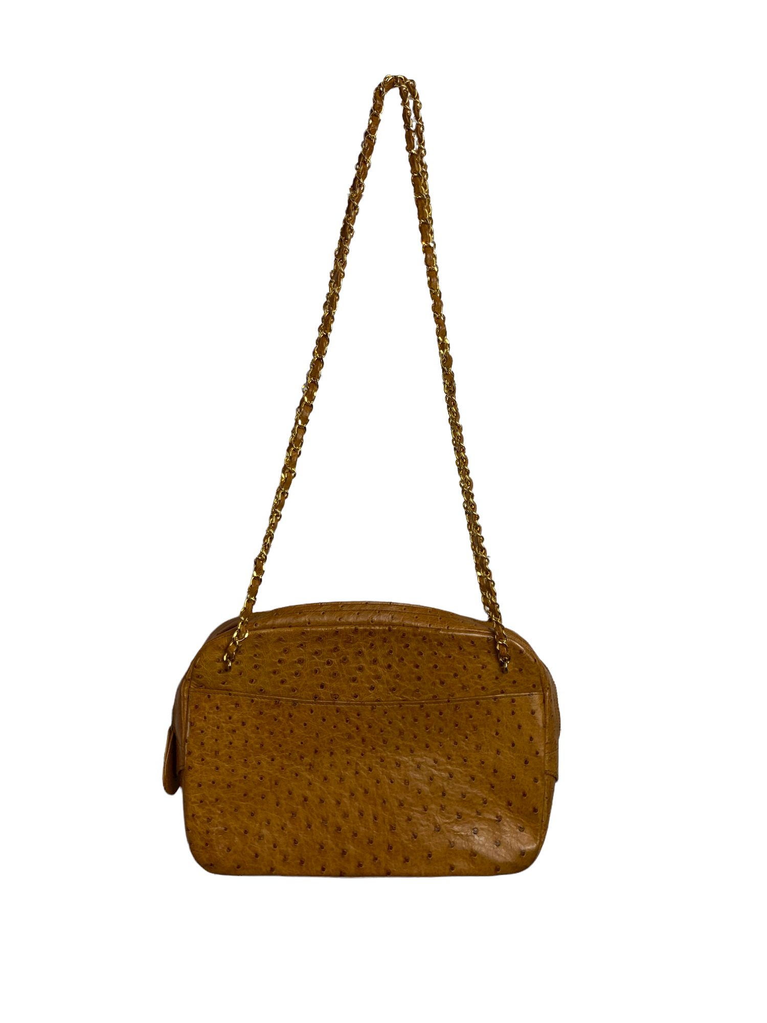 Chanel beige ostrich leather bag - 1990s
