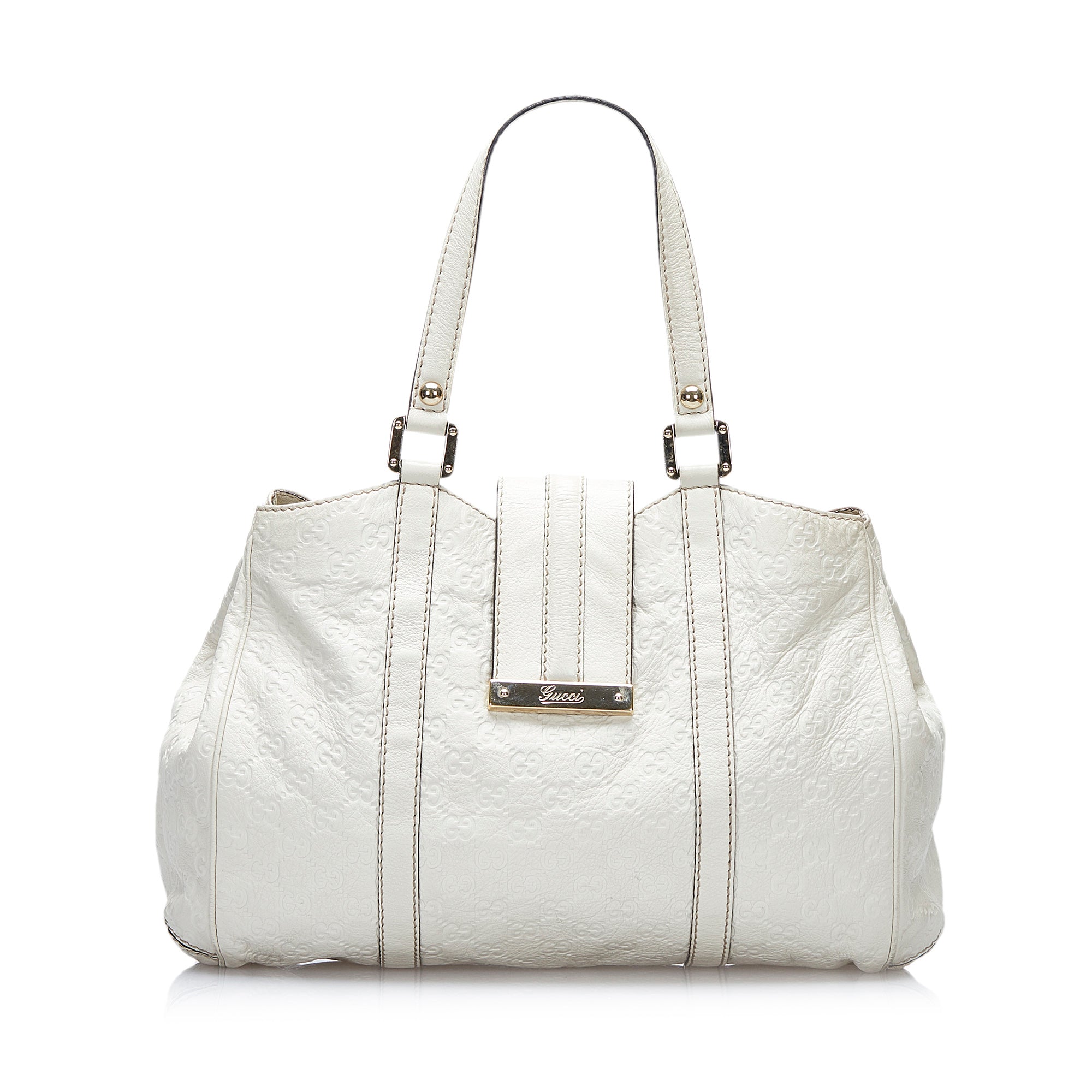 Gucci New Ladies Handbag White Guccissima