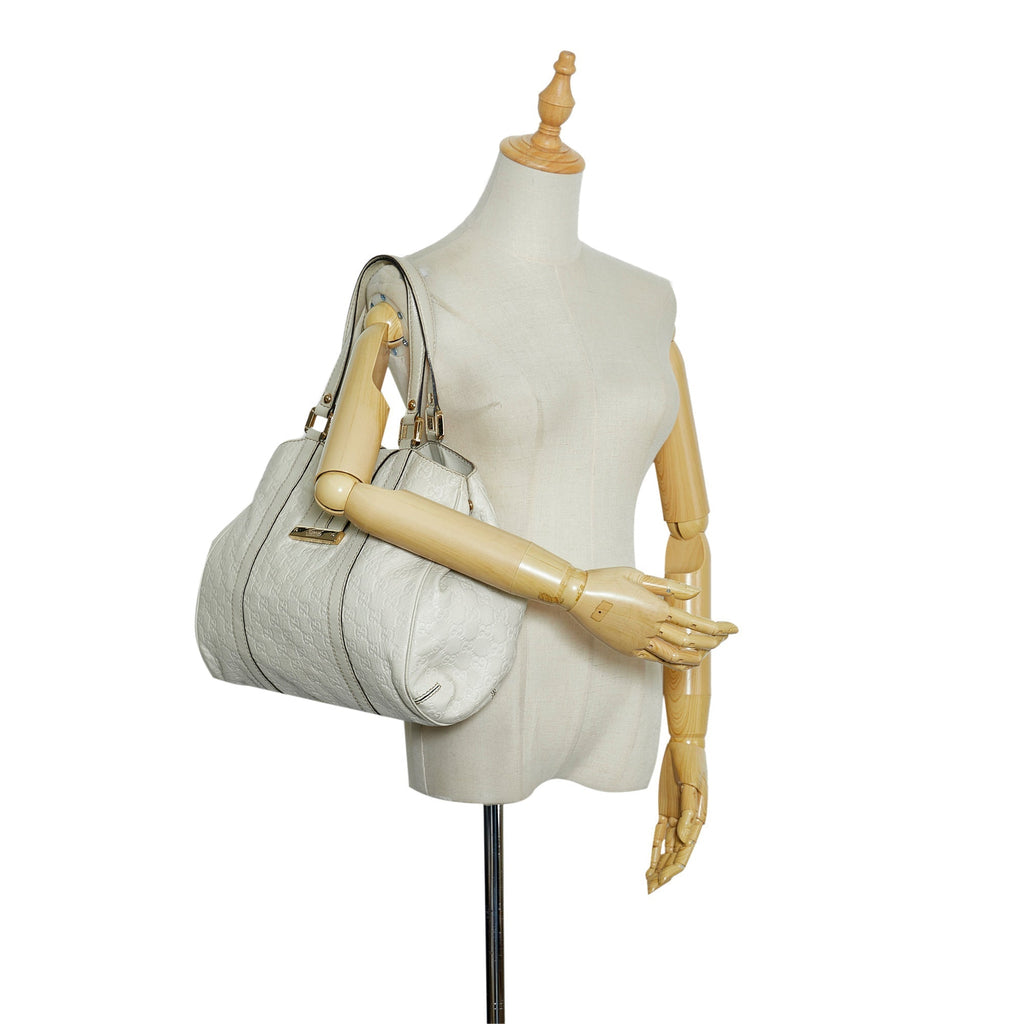 Gucci New Ladies Handbag White Guccissima