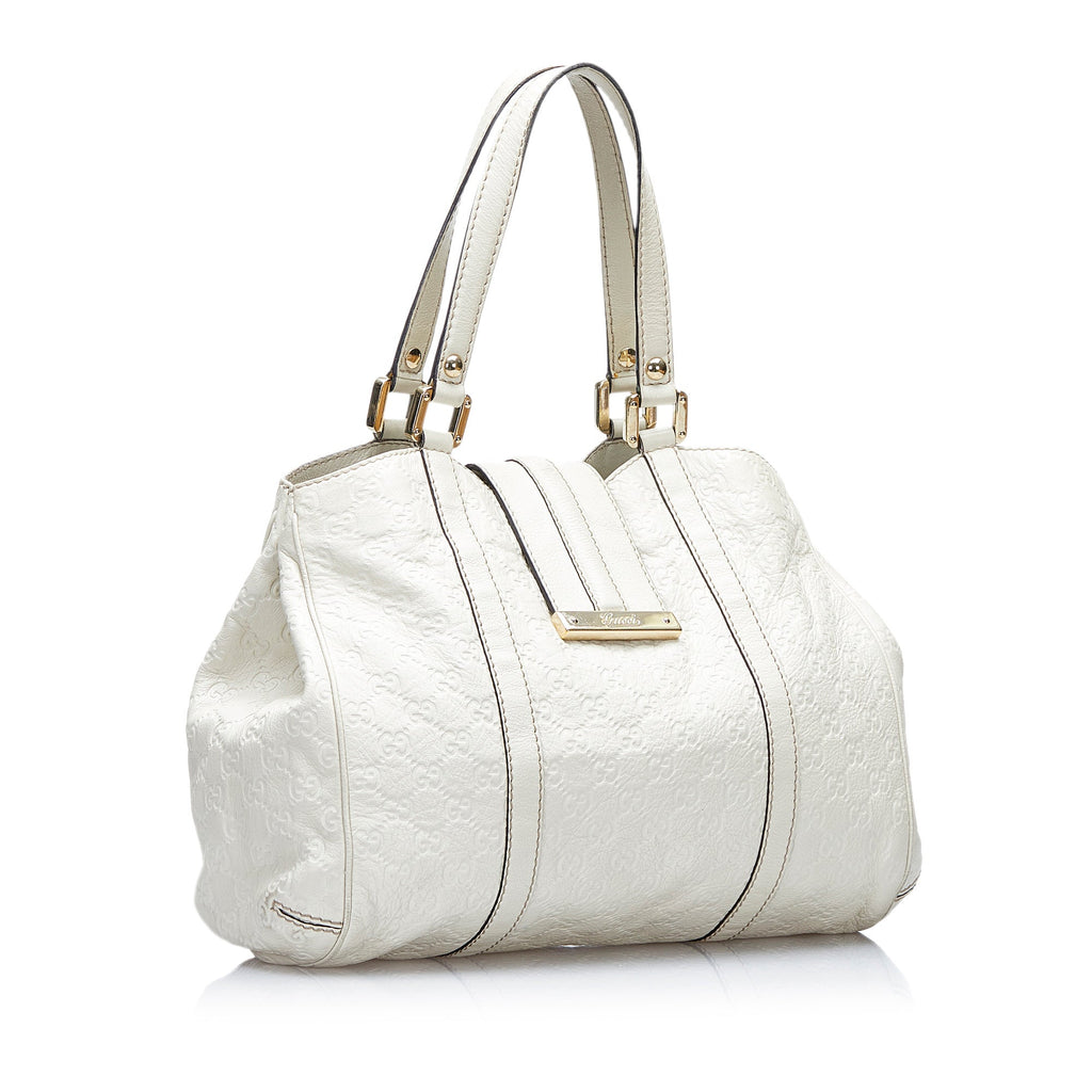 Gucci New Ladies Handbag White Guccissima