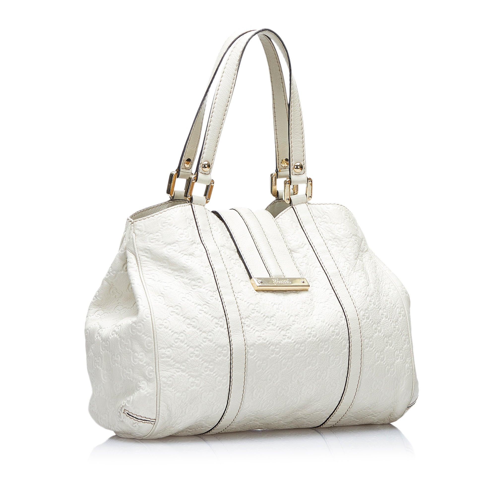Gucci New Ladies Handbag White Guccissima