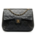 CHANEL Medium Tall Classic Lambskin Double Flap Shoulder Bag