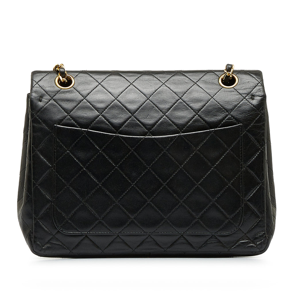 CHANEL Medium Tall Classic Lambskin Double Flap Shoulder Bag