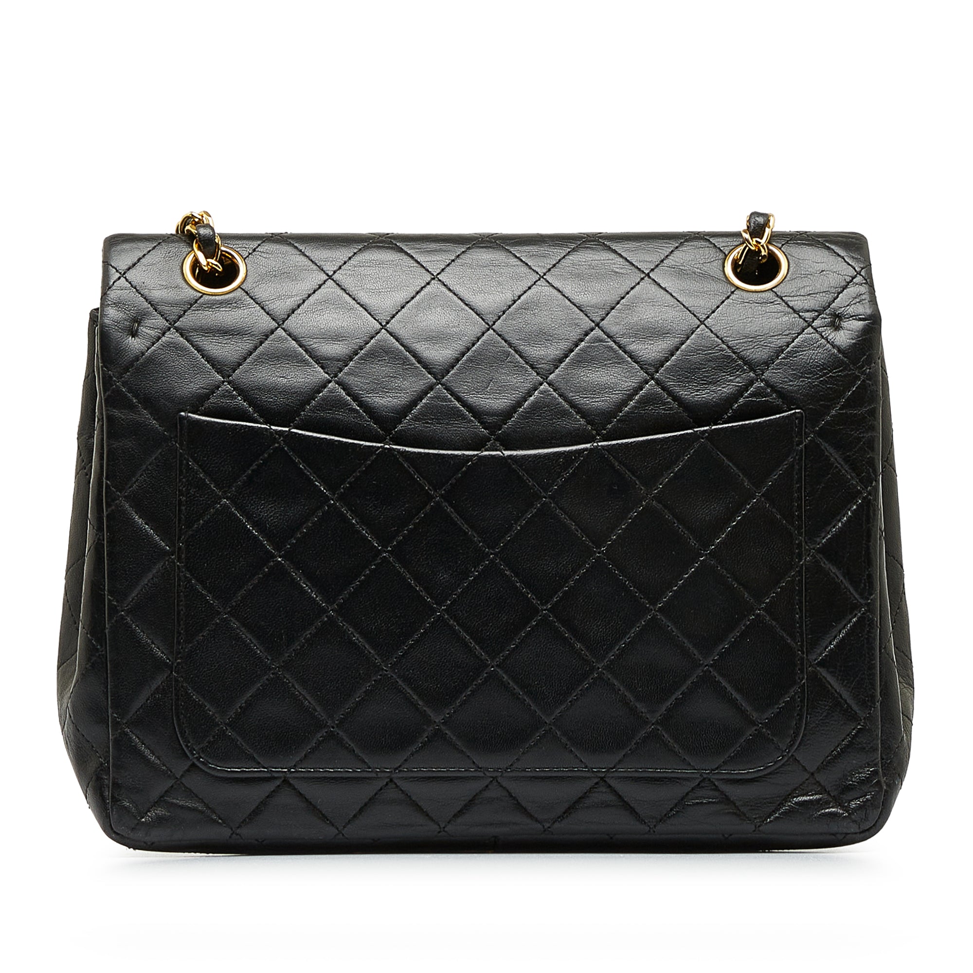 CHANEL Medium Tall Classic Lambskin Double Flap Shoulder Bag
