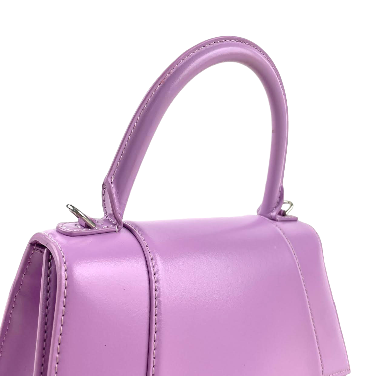 BALENCIAGA Purple Small Hourglass Top Handle