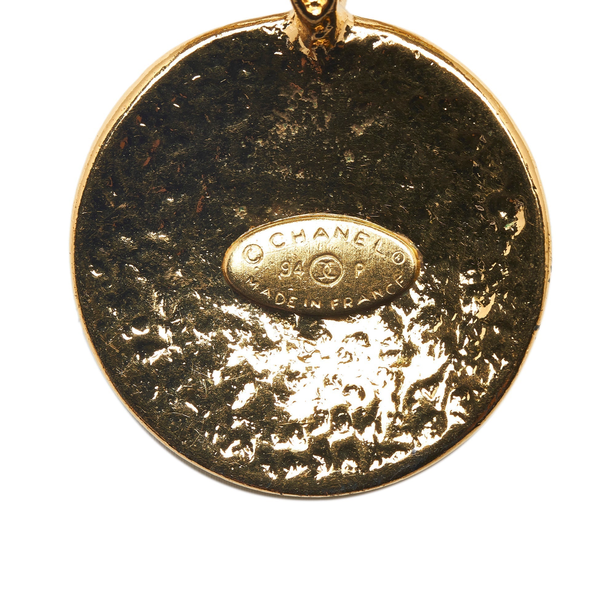 CHANEL CC Round Medallion Necklace Costume Necklace
