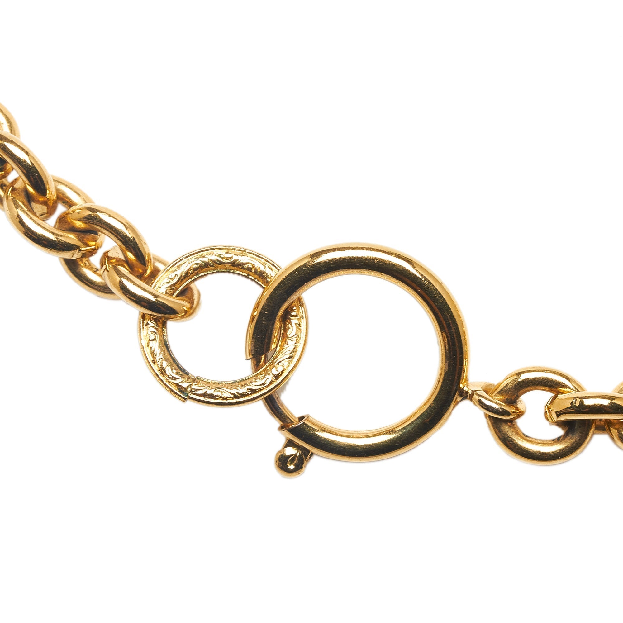 CHANEL CC Round Medallion Necklace Costume Necklace