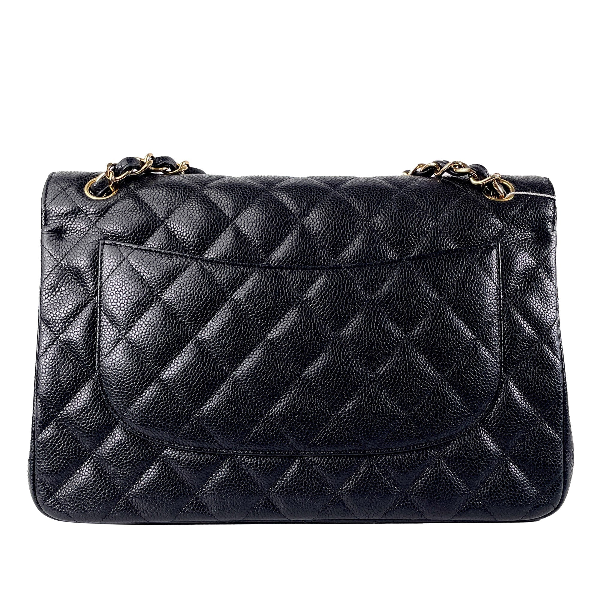CHANEL Jumbo Classic Caviar Double Flap Shoulder Bag