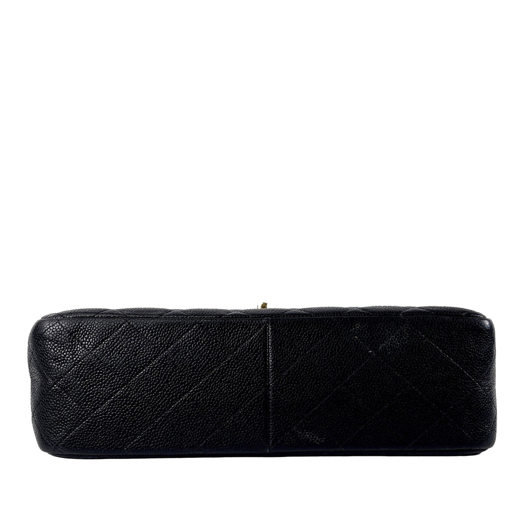 CHANEL Jumbo Classic Caviar Double Flap Shoulder Bag