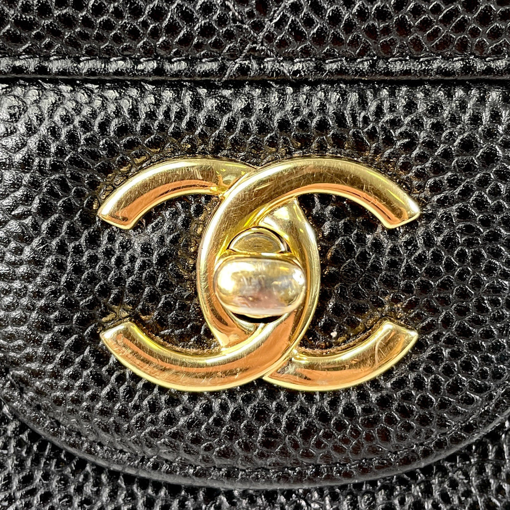 CHANEL Jumbo Classic Caviar Double Flap Shoulder Bag