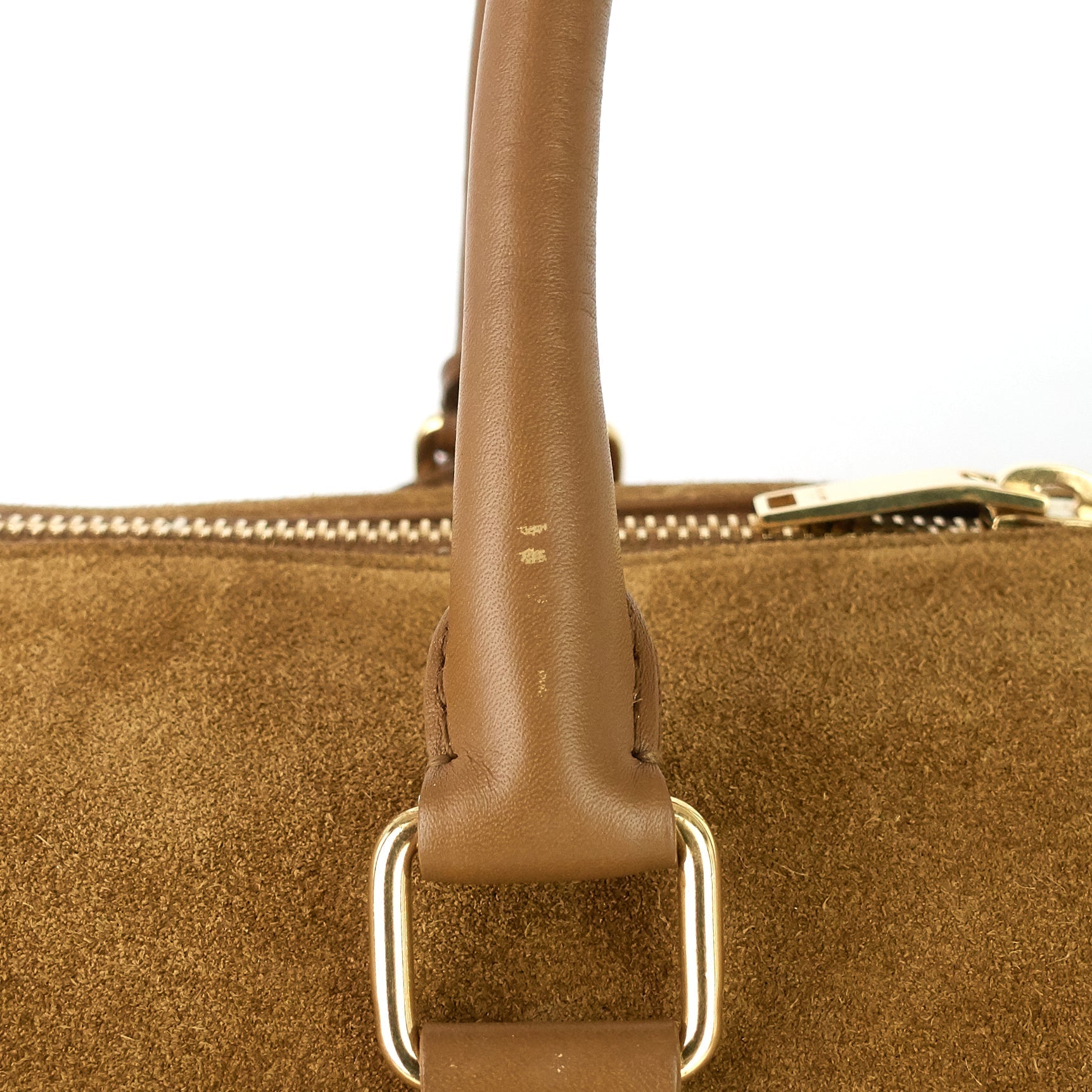 SAINT LAURENT Classic 12 Suede and Leather Duffle Bag