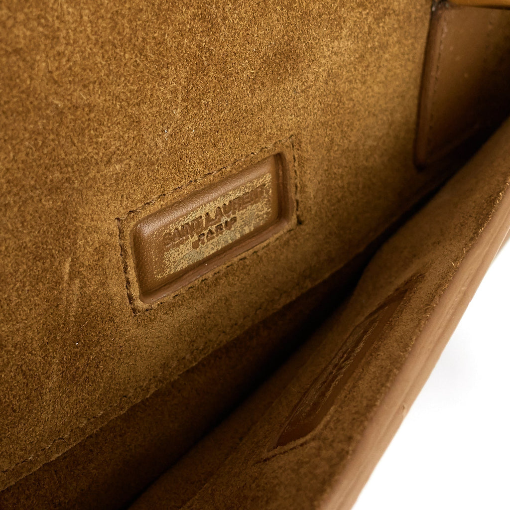 SAINT LAURENT Classic 12 Suede and Leather Duffle Bag