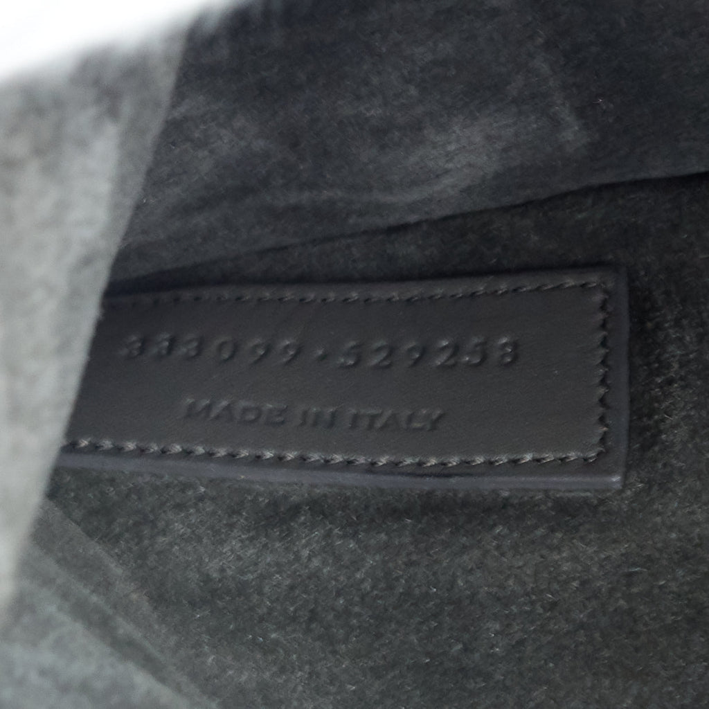 SAINT LAURENT Studded Reversible Leather and Suede Tote Bag