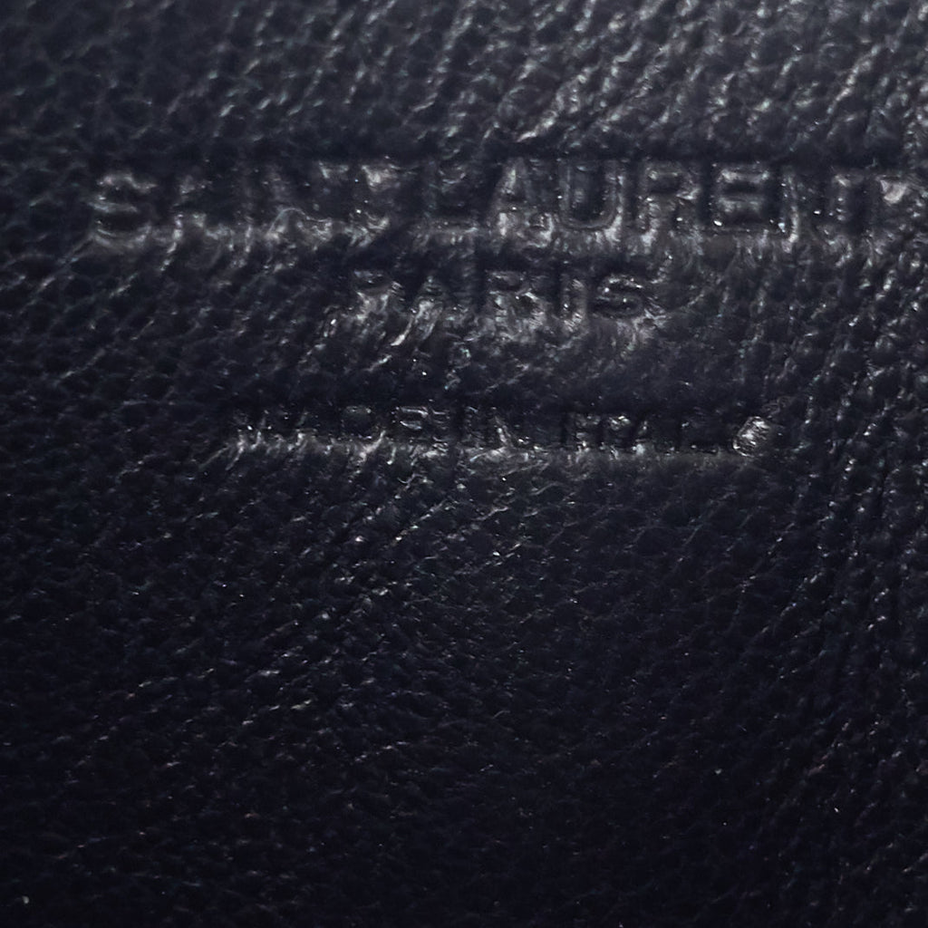 SAINT LAURENT Zipped Croc Embossed Leather Card Case
