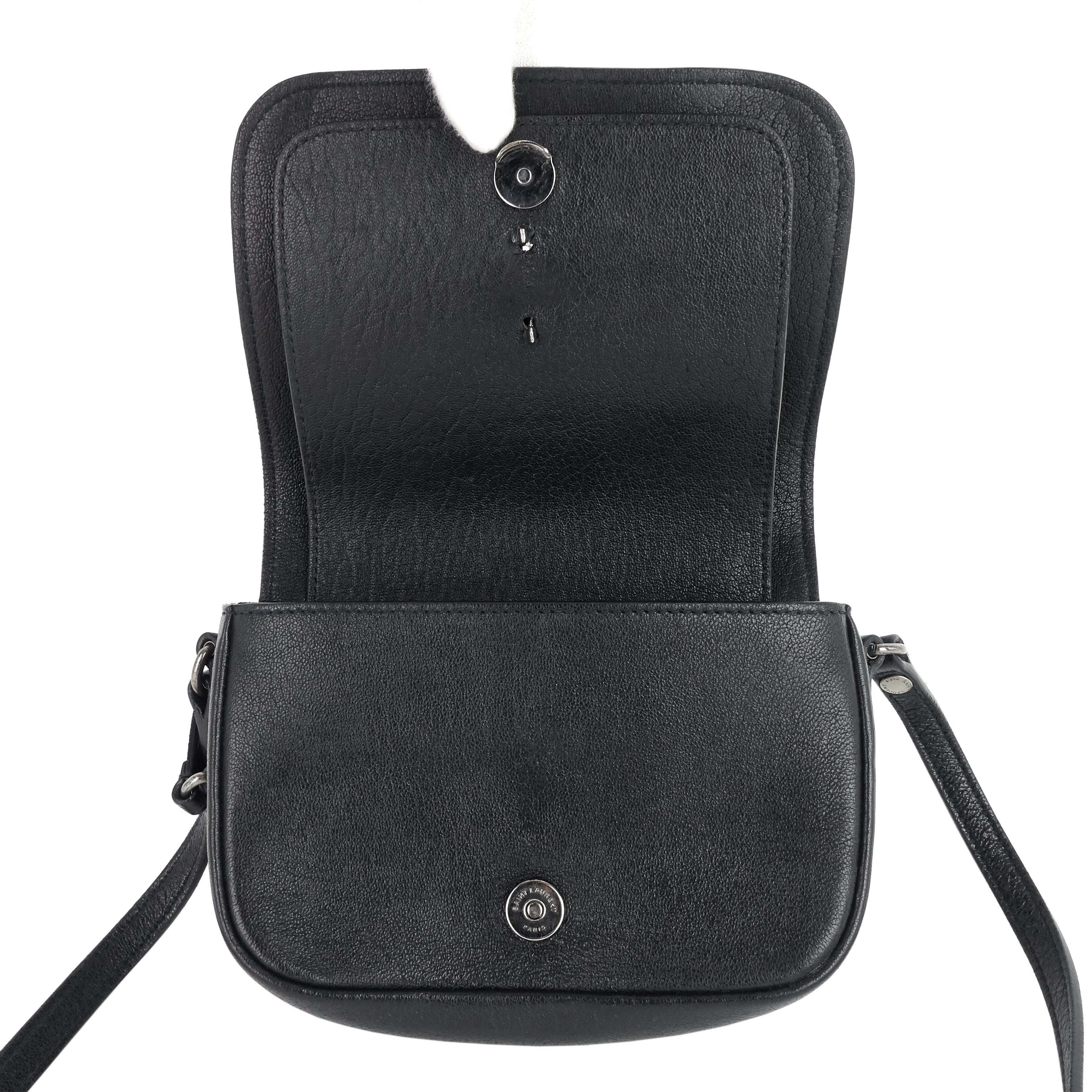 SAINT LAURENT Charlotte Toy Lambskin Leather Messenger Bag