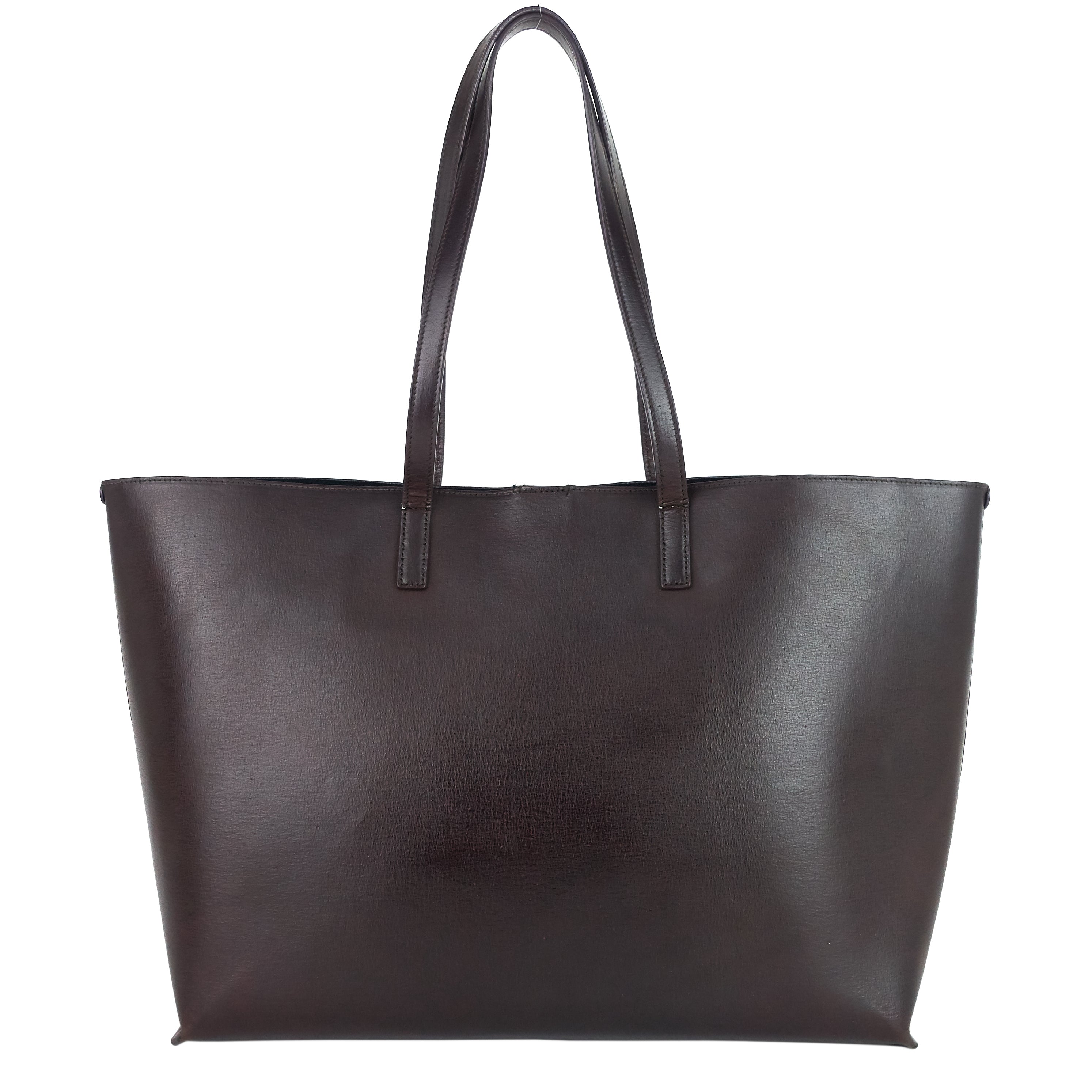 SAINT LAURENT Perforated East West Calfskin Tote Bag