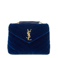 SAINT LAURENT Loulou Small Velvet Shoulder Bag