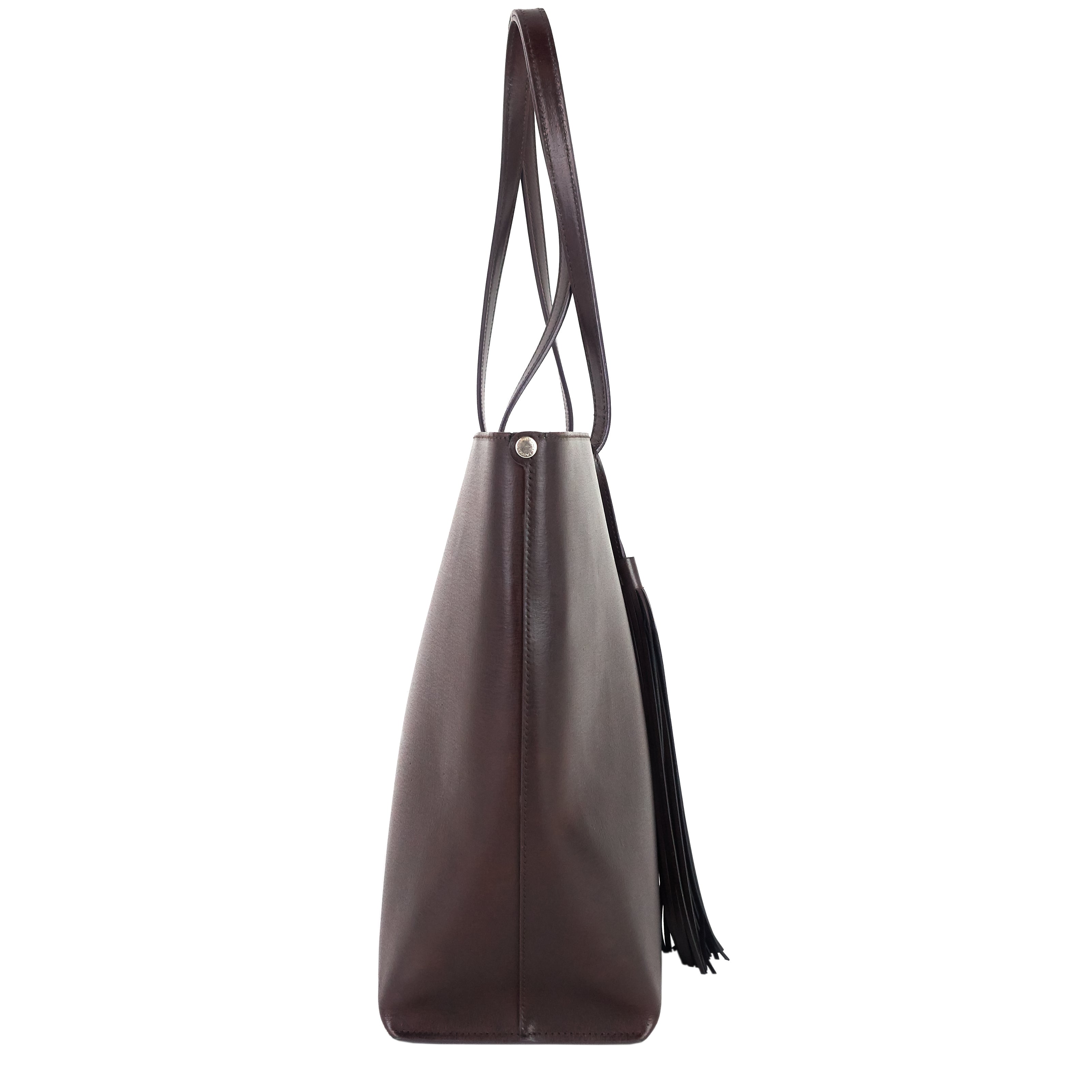 SAINT LAURENT Perforated East West Calfskin Tote Bag