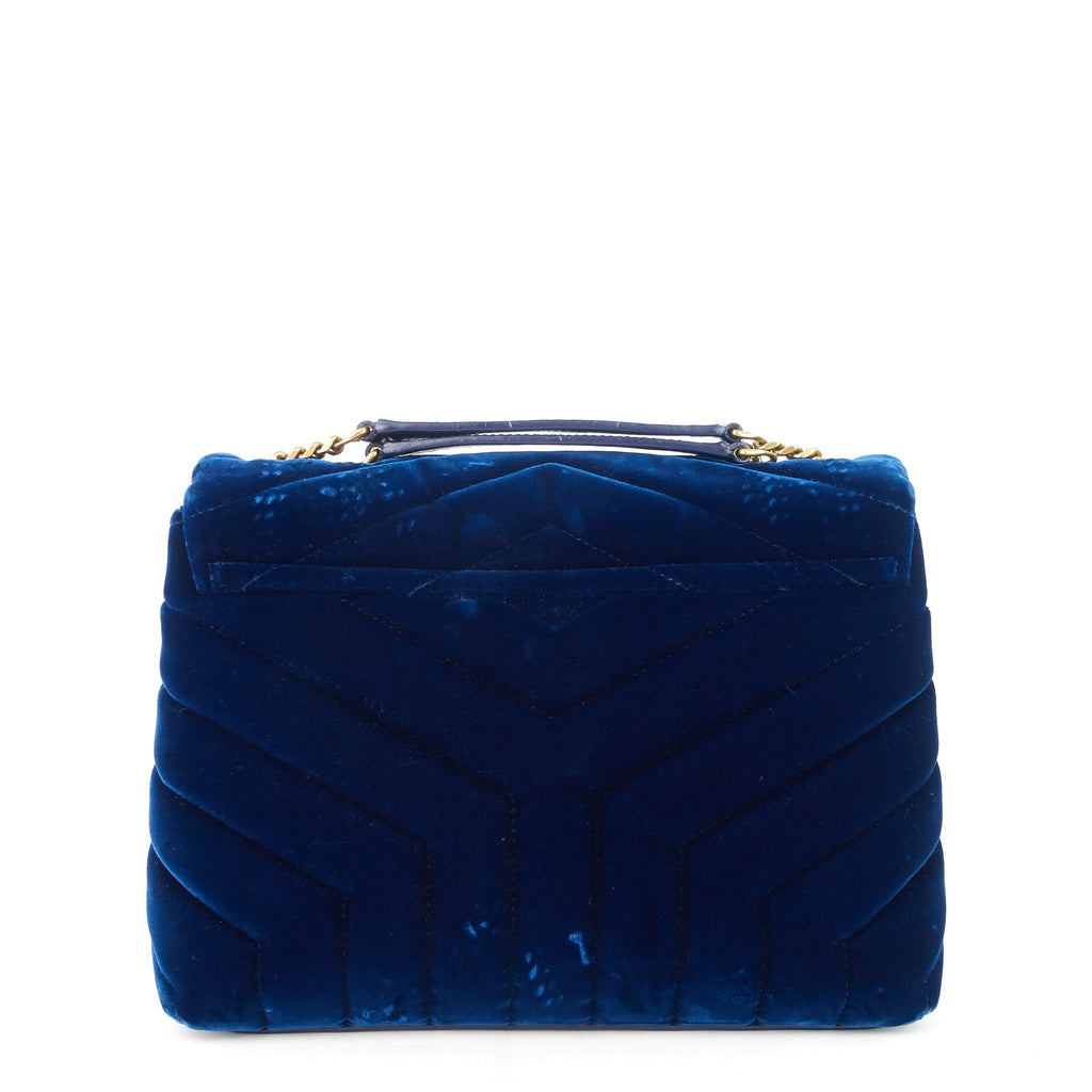 SAINT LAURENT Loulou Small Velvet Shoulder Bag