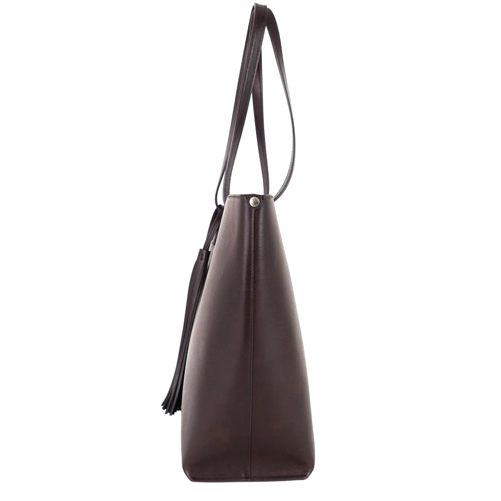 SAINT LAURENT Perforated East West Calfskin Tote Bag