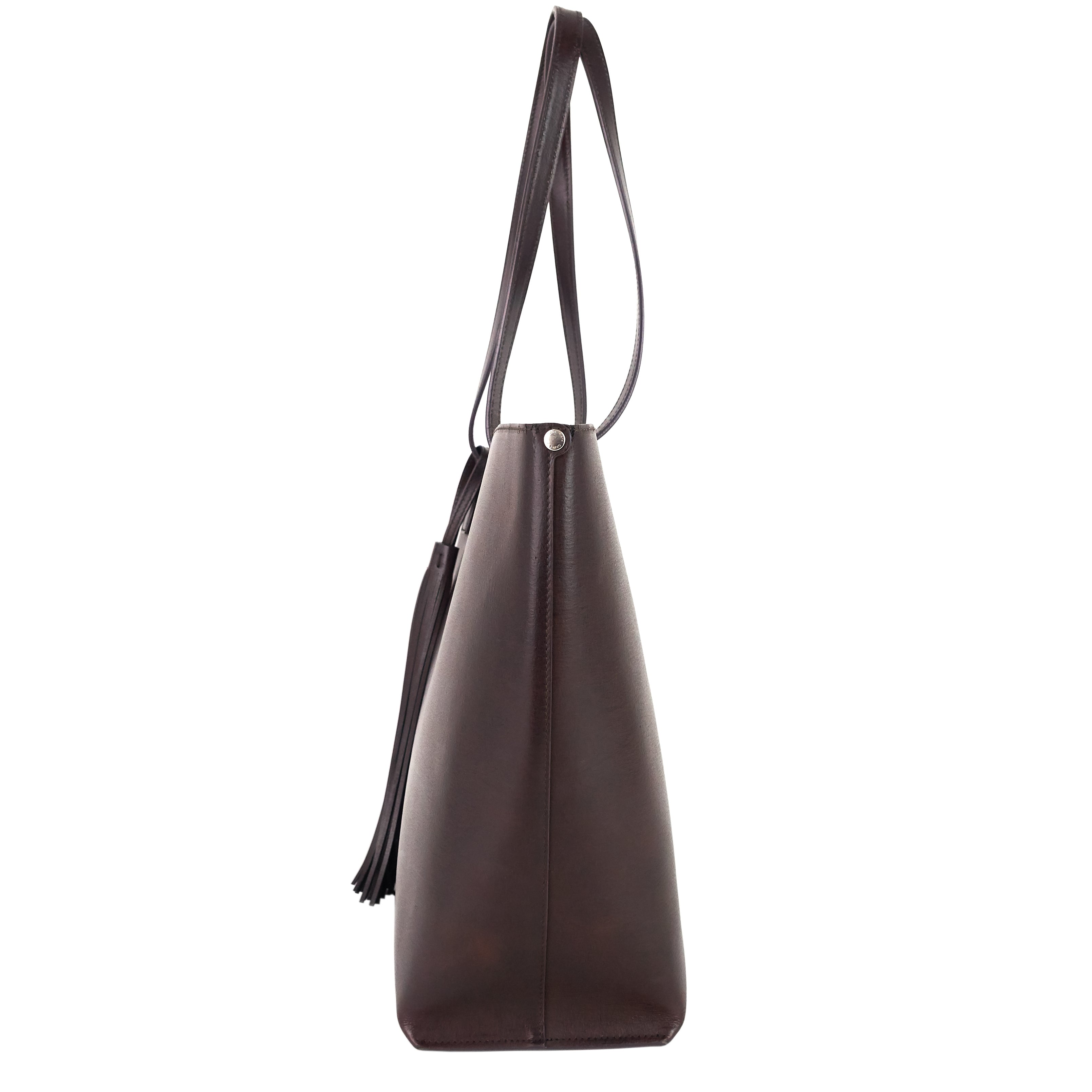 SAINT LAURENT Perforated East West Calfskin Tote Bag