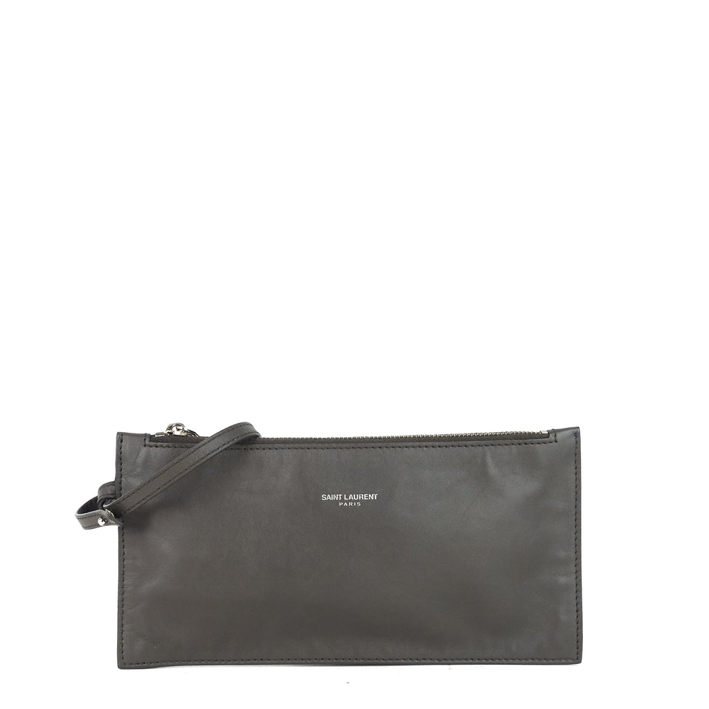 SAINT LAURENT Studded Reversible Leather and Suede Tote Bag