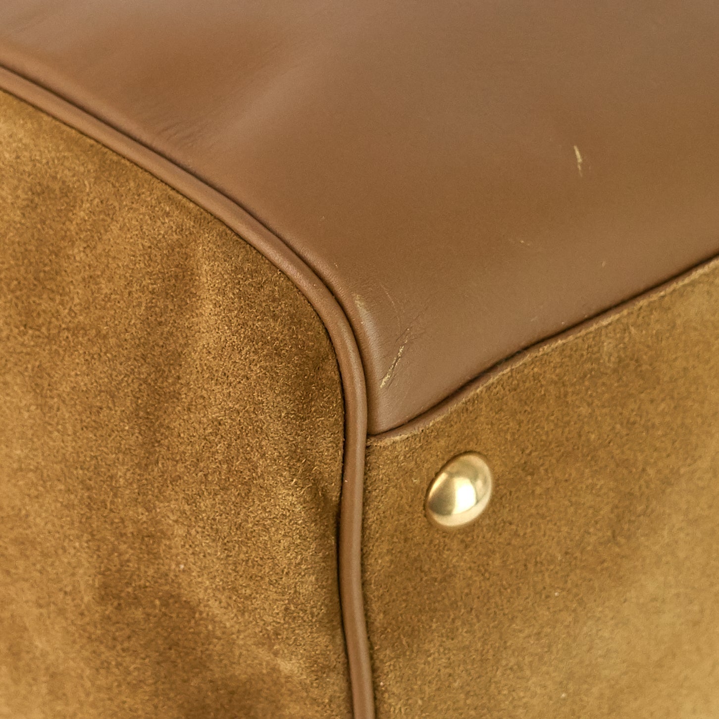 SAINT LAURENT Classic 12 Suede and Leather Duffle Bag