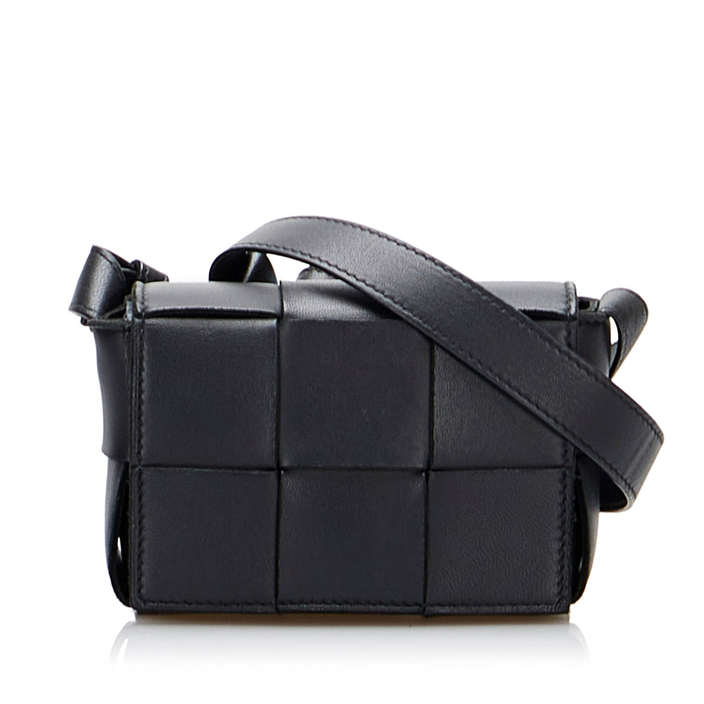 Bottega Veneta Cassette Mini Black Intrecciato