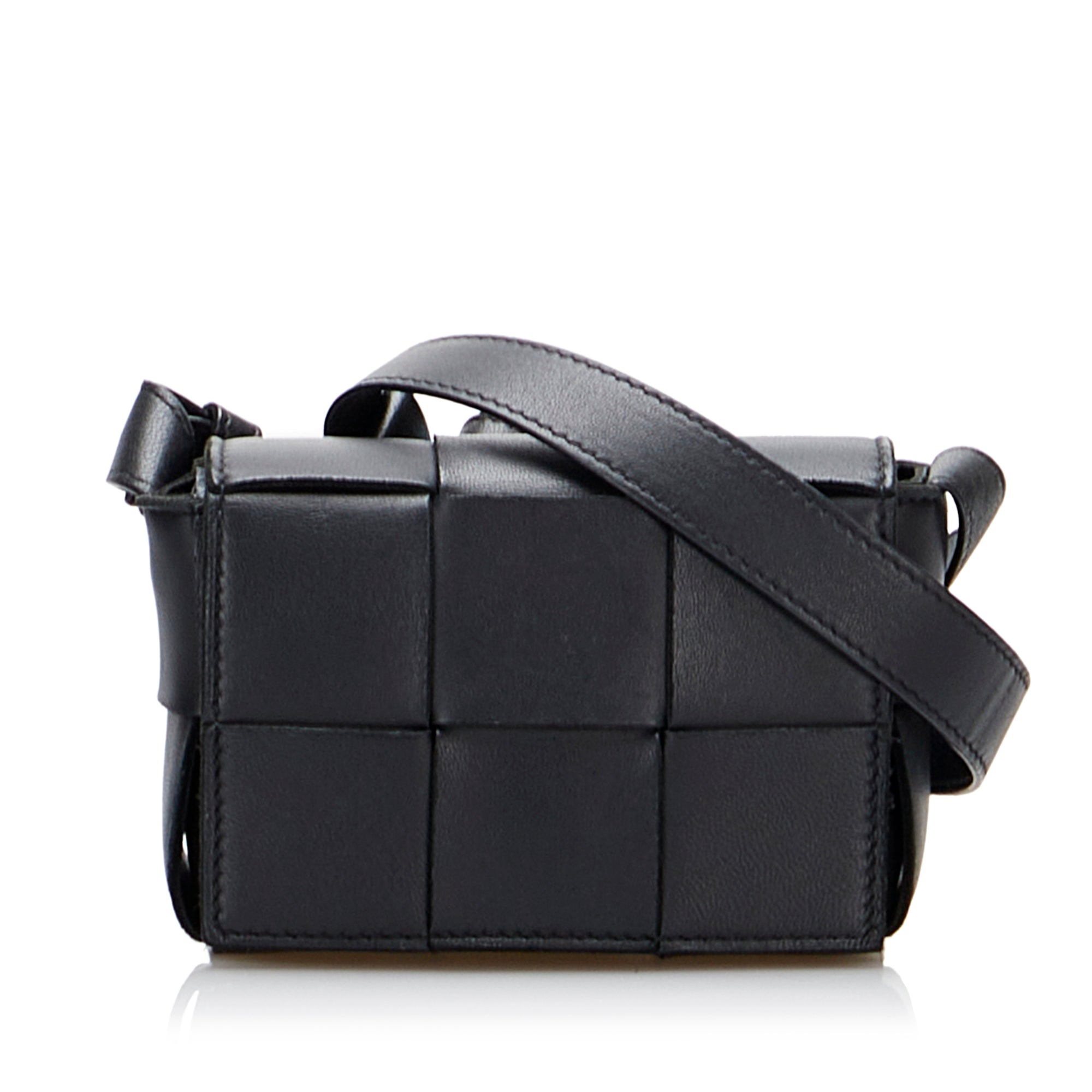Bottega Veneta Cassette Mini Black Intrecciato