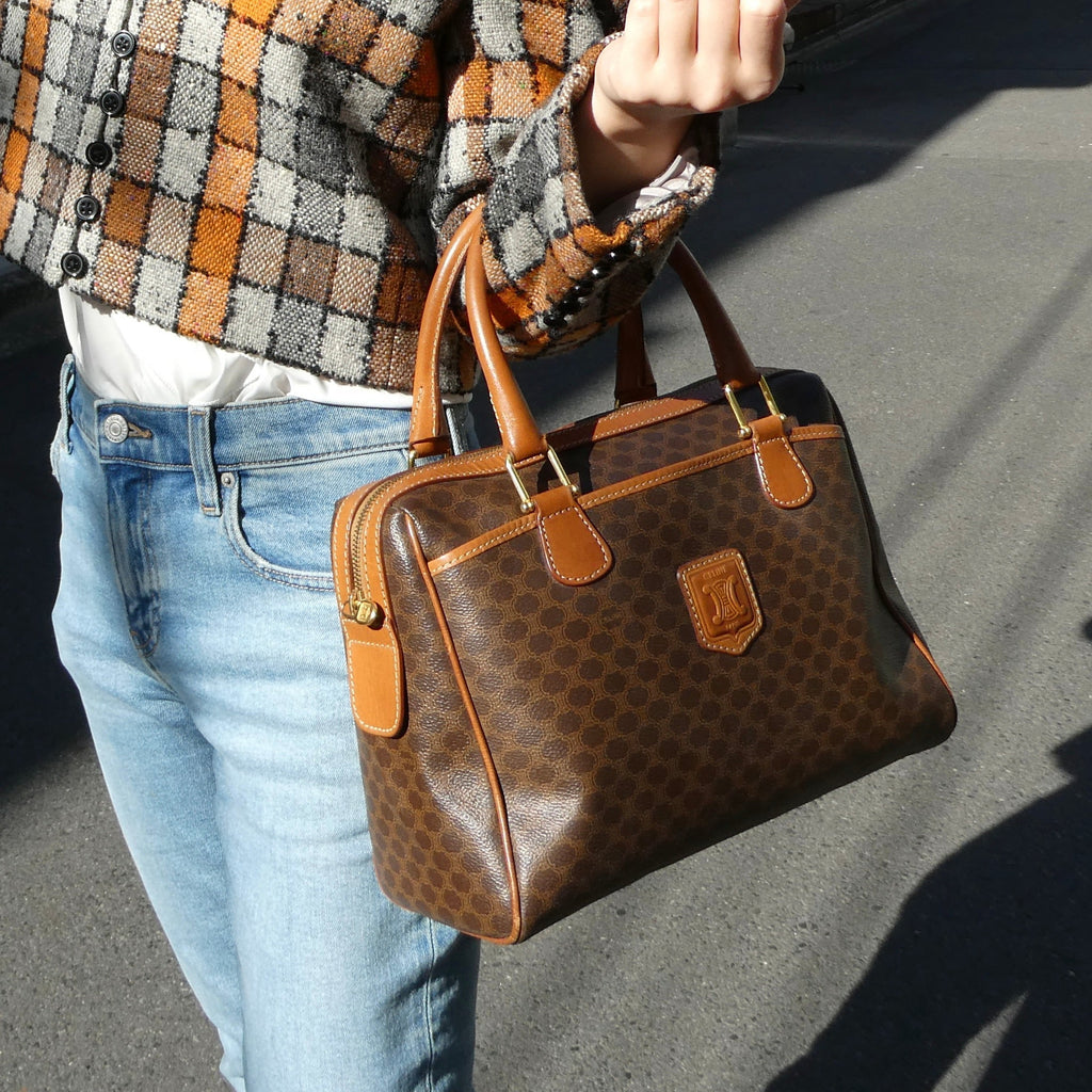 CELINE M94 Macadam Handbag Brown