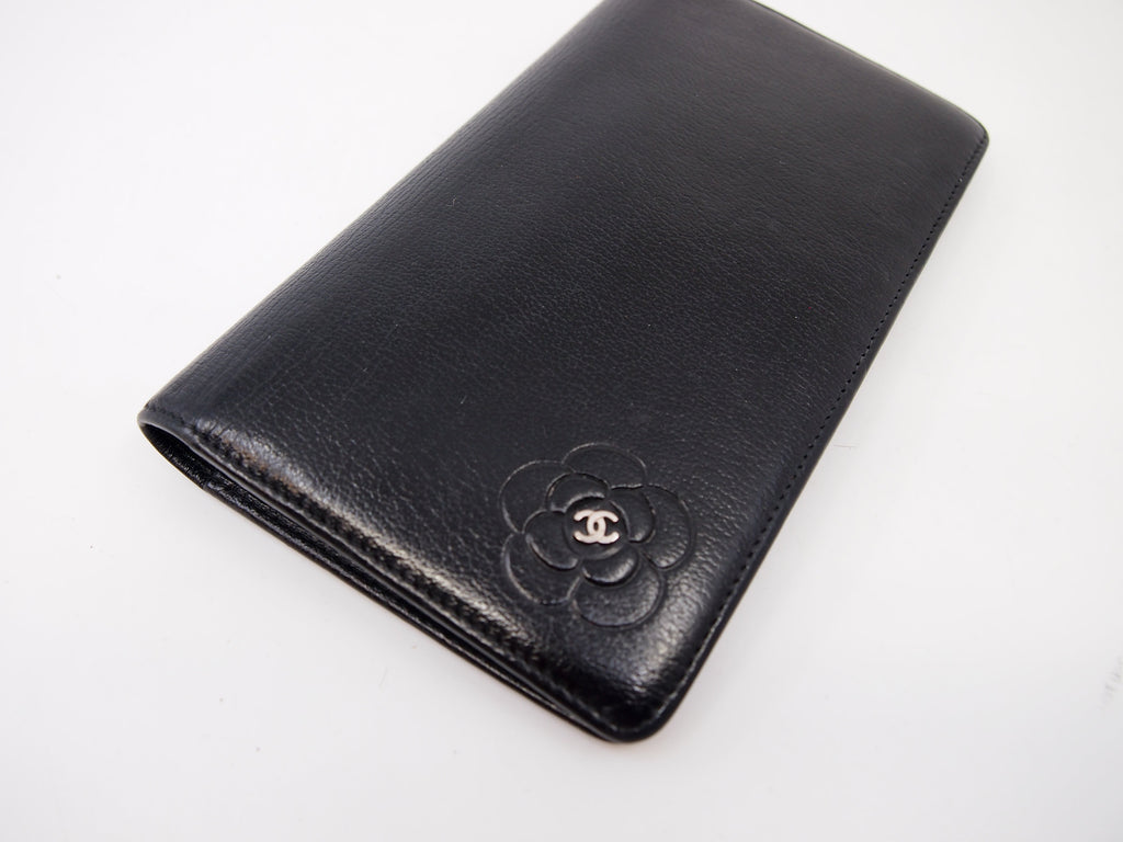 CHANEL Long Bi-Fold Camellia Wallet