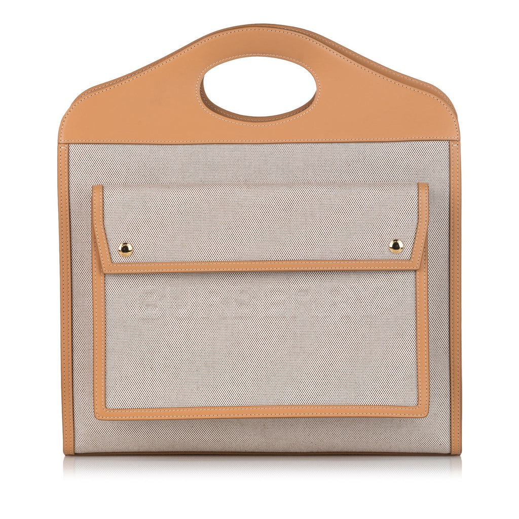 Burberry Pocket Tote Brown Canvas