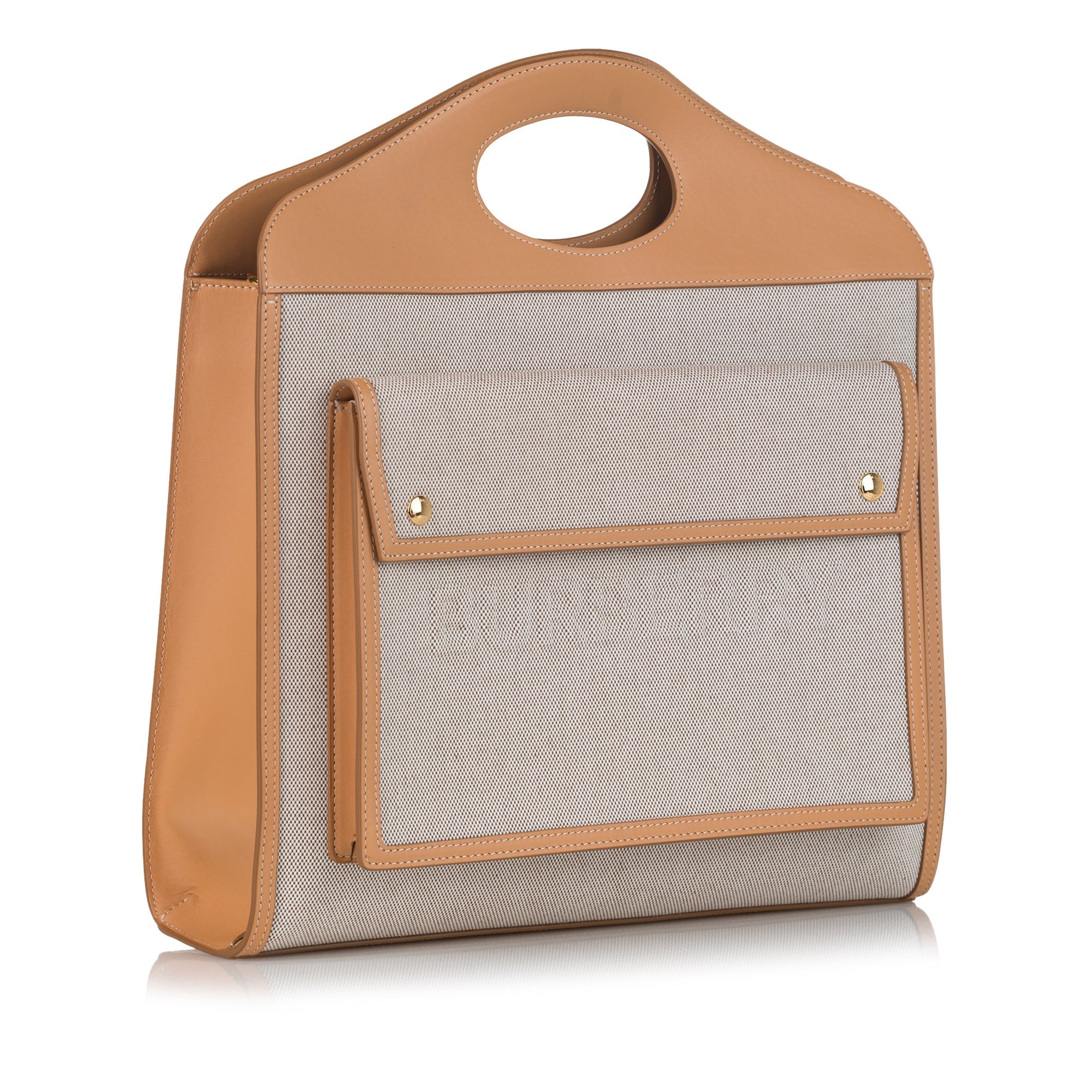 Burberry Pocket Tote Brown Canvas