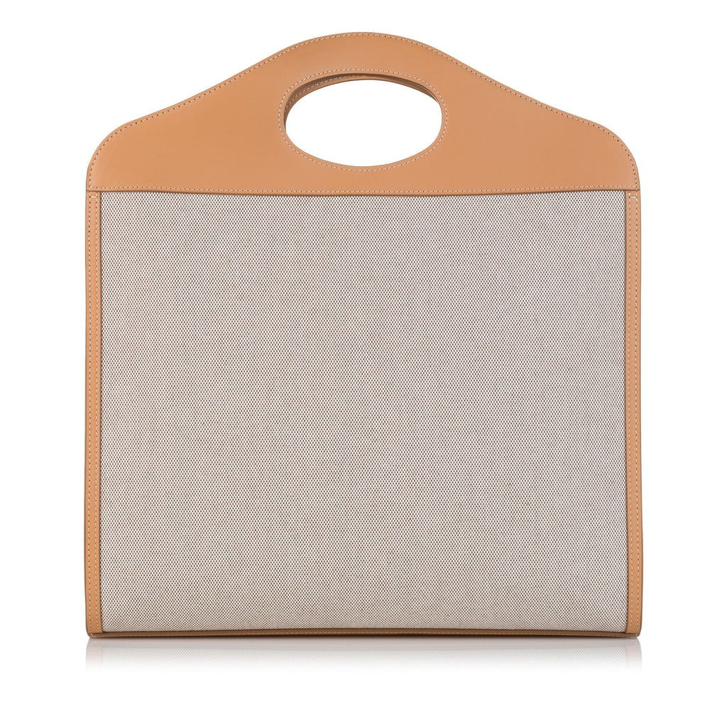 Burberry Pocket Tote Brown Canvas
