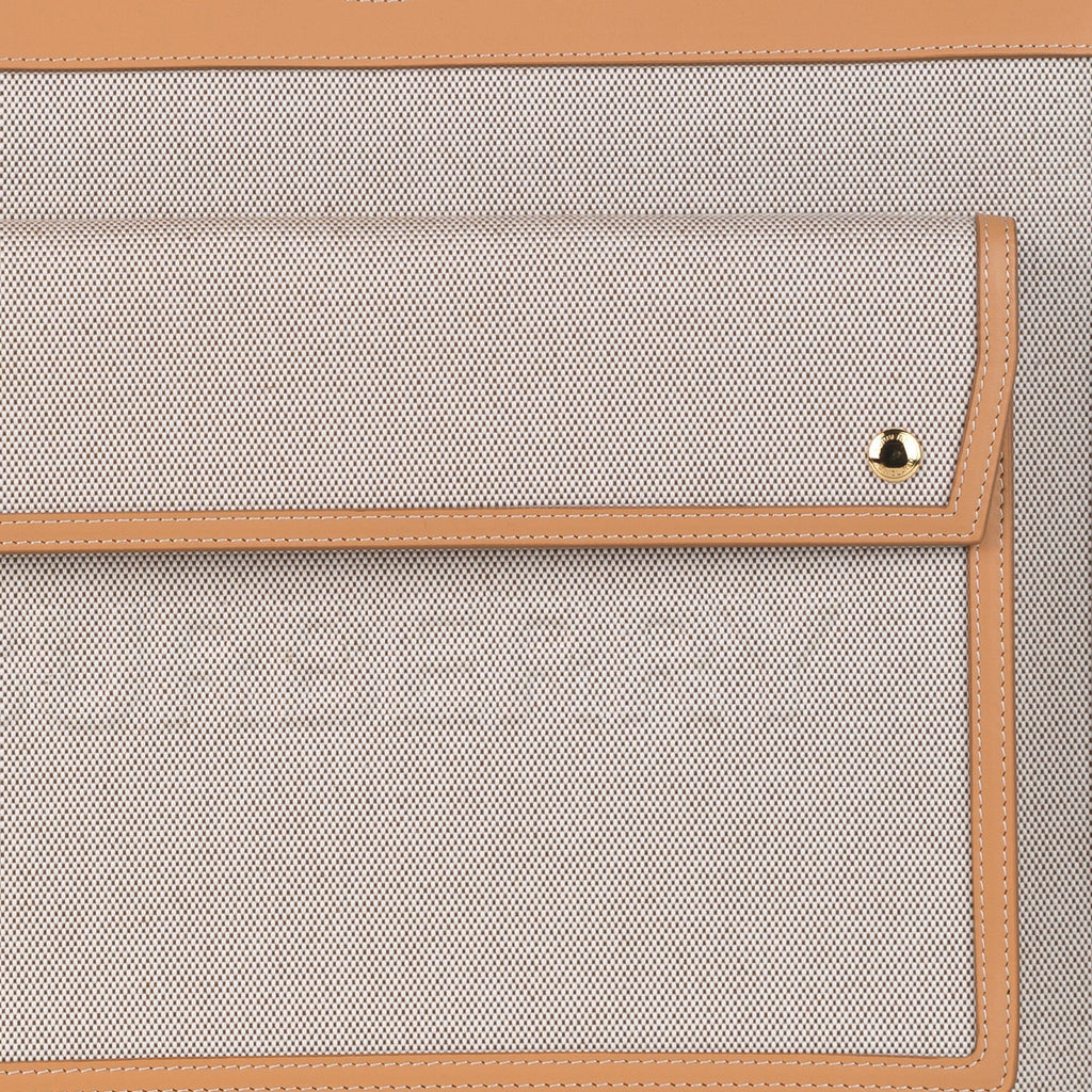 Burberry Pocket Tote Brown Canvas