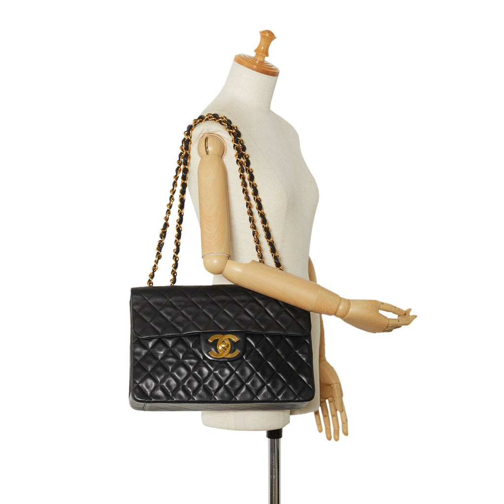 CHANEL Maxi XL Classic Lambskin Single Flap Shoulder Bag