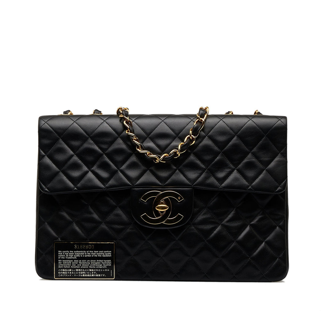 CHANEL Maxi XL Classic Lambskin Single Flap Shoulder Bag