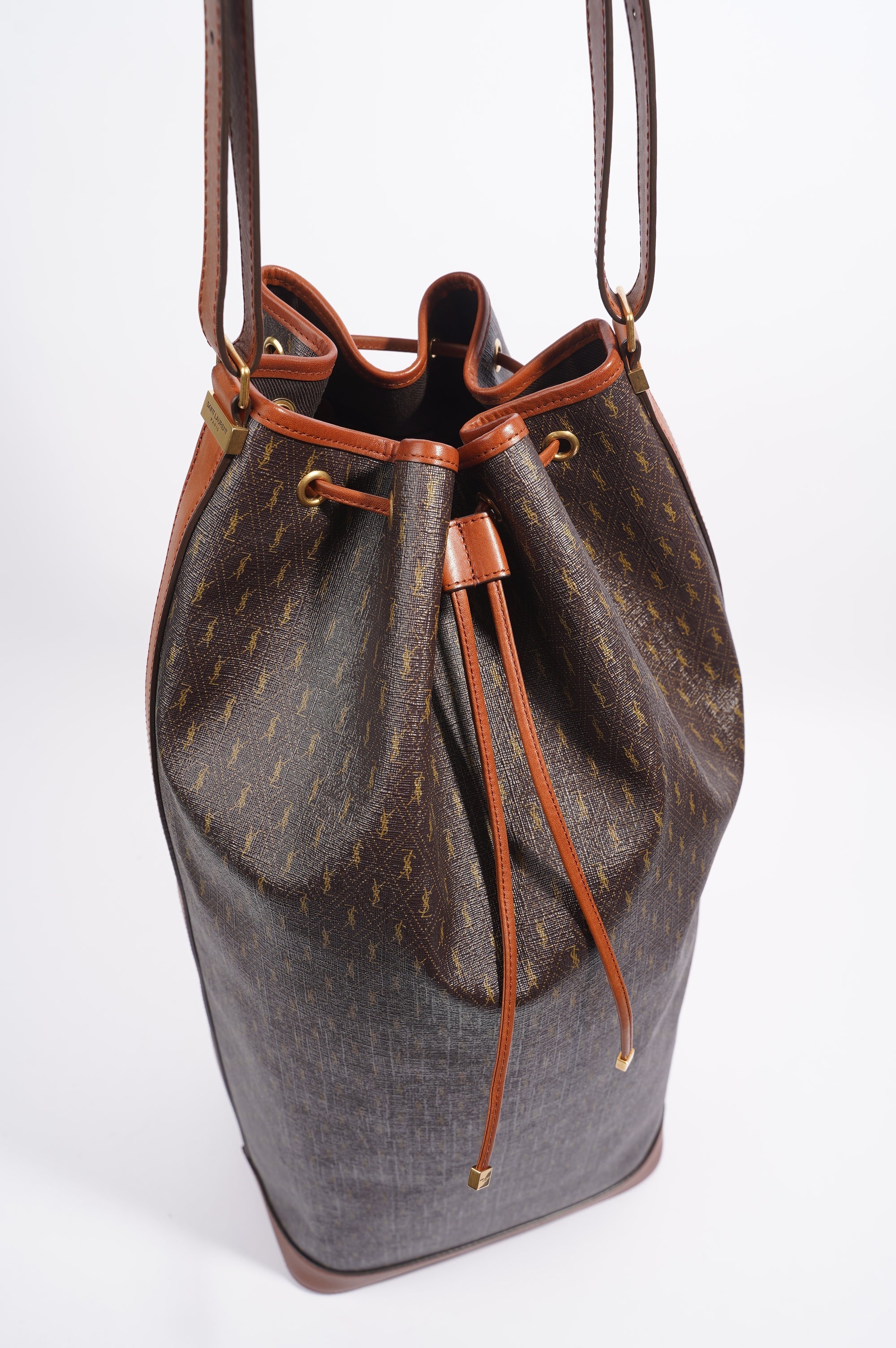 Saint Laurent Le Long Bucket Bag Monogram Canvas