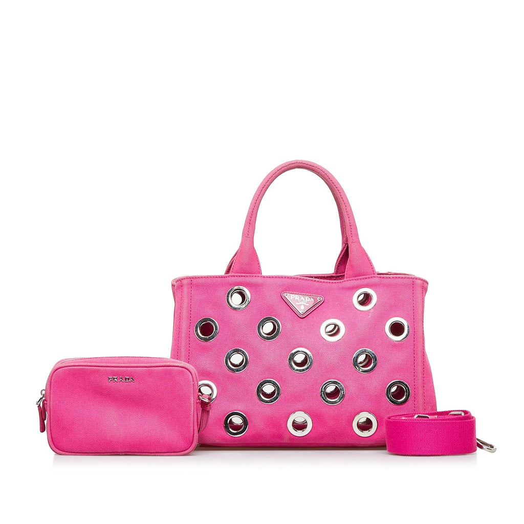 Prada Canapa Grommet Satchel (SHG-NYl1qD)