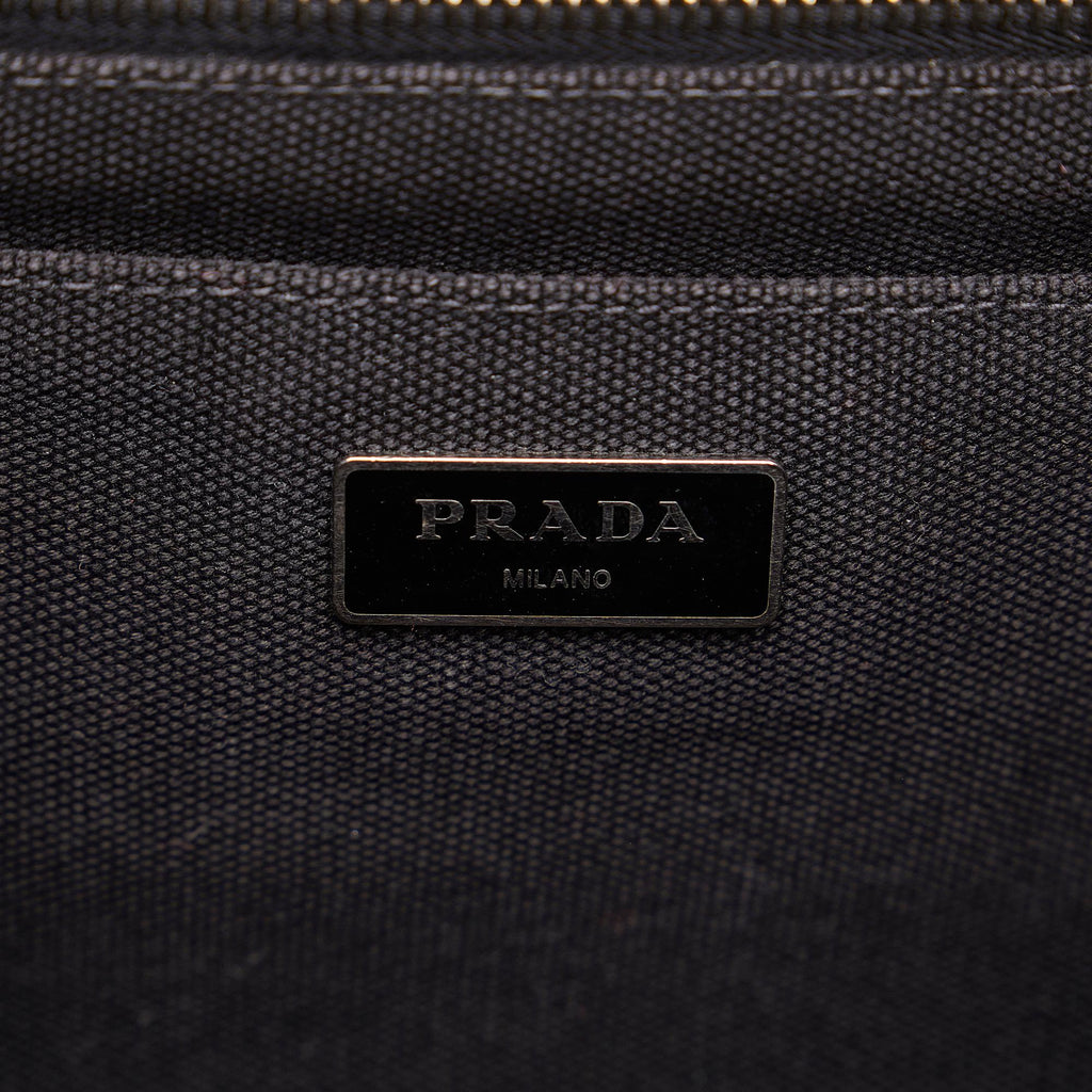 Prada Canapa Logo Camouflage Canvas Satchel (SHG-GSCZz3)