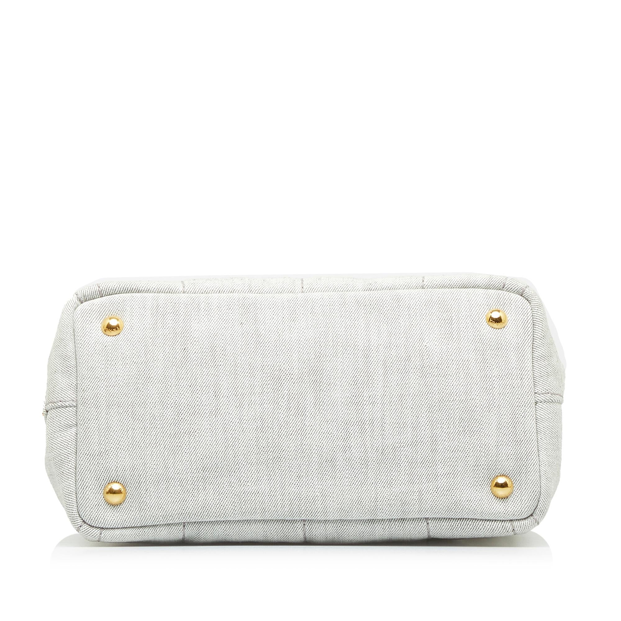 Prada Canapa Logo Denim Satchel (SHG-wHZCCJ)